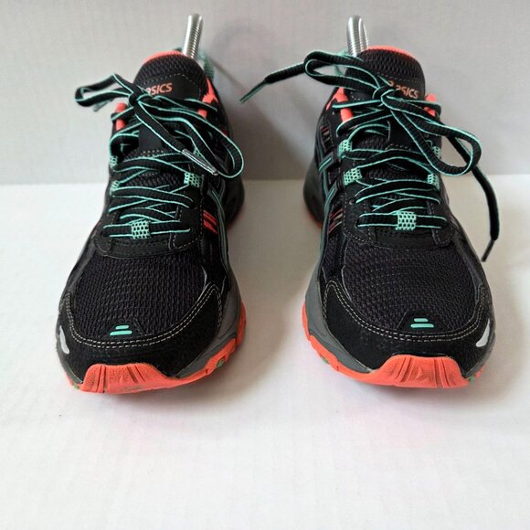 Asics Gel Venture 5 Sneakers Womens 6.5 Black Blue Orange Trail Running Shoes - Picture 3 of 12